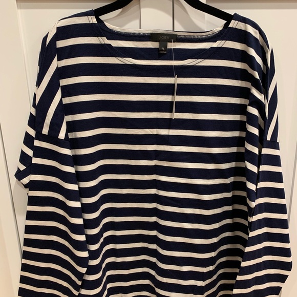 J. Crew Tops - J.Crew LS Striped tip with Pom Pom trim - NWT J. Crew Tops - J.Crew LS Striped tip with Pom Pom trim - NWT